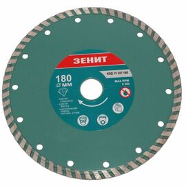 Диск пильный Зеніт алмазный ТУРБО 180x7 мм (15307180)