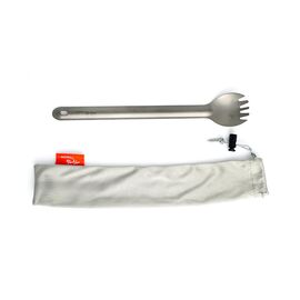 Ложка-вилка туристична TiTo Titanium з довгою ручкою з мішечком (SPKH-GRkit)