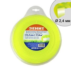Жилка косильна Зеніт плетена "Кручений квадрат" 2,4 мм х 114 м (КРК-24-114-С) (40524114)
