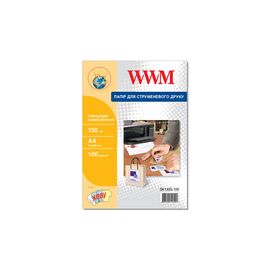 Фотобумага WWM A4, Glossy, 130г, самоклейка, 100с (SA130G.100)