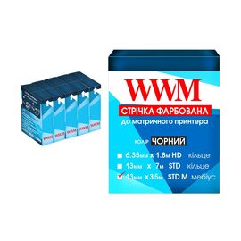 Лента к принтерам 13мм х 3.5м STD л. Black*5шт WWM (R13.3.5SM5)