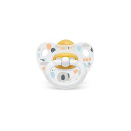 Пустышка Nuk Happy Kids Слоник 6-18 мес. белая (3952315)