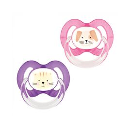 Пустышка Baby-Nova Pets 6-18 мес. розовая/фиолетовая 2 шт (3962318)