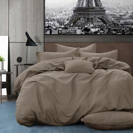 Постільна білизна Home Line бежевий сатин євро (162433)