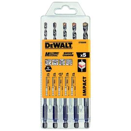 Набор сверл DeWALT универсальных MULTI MATERIAL IMPACT,5 шт, пластиковый кейс (DT60099)