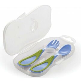 Набор детской посуды Nuvita Вилка и ложка в кейсе Синий (NV1407Blue)