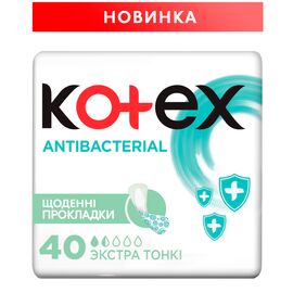 Ежедневные прокладки Kotex Antibacterial Extra Thin 40 шт. (5029053549149)