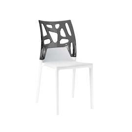 Кухонный стул PAPATYA ego-rock сиденье белое, верх прозрачно-дымчатый (2526)