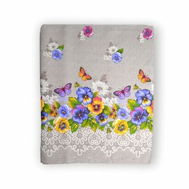 Скатерть Home Line рогожка Фиалковые бабочки, 150х220 см (130562)