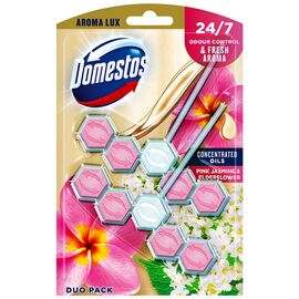 Туалетный блок Domestos Aroma Lux Свежесть розового жасмина и бузины 2 х 55 г (8720181189746)