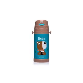 Поильник-непроливайка Stenson термос 350 мл Голубой с коричневым (MT-2087 blue/brown)