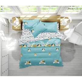 Постельное белье MirSon Бязь 17-0518 Cat-dog blue Семейный (2200003648959)