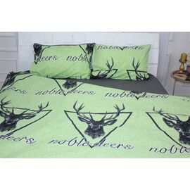 Постільна білизна MirSon Бязь Ranforce Elite 17-0515 Noble deers lime Сімейний 160x220 (2200004733111)