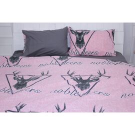 Постільна білизна MirSon Бязь Ranforce Elite 17-0516 Noble deers pink 110х140 (2200004659657)