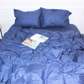 Постільна білизна MirSon SatinStripe 30-0020SmokyBlue 175х210 Двоспальний (2200005255346)