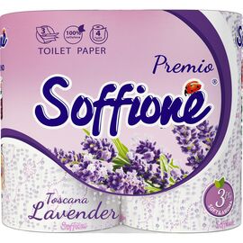 Туалетная бумага Soffione Premio Toscana Lavender 3 слоя 4 рулона (4820003833964)