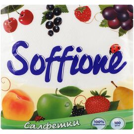 Салфетки столовые Soffione однослойные белые 33x33 см 100 шт. (4820003833674)