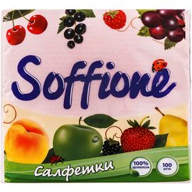 Салфетки столовые Soffione однослойные розовые 33x33 см 100 шт. (4820003836187)