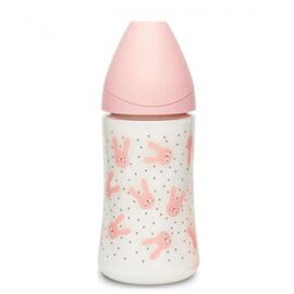 Бутылочка для кормления Suavinex 3-позиционная соска Hygge Уютные истории 270 мл розовая (306682)