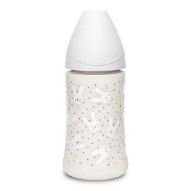 Бутылочка для кормления Suavinex 3-позиционная соска Hygge Уютные истории 270 мл серый зайчик (306681)