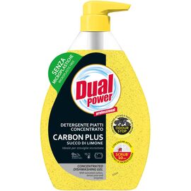 Средство для ручного мытья посуды Dual Power Carbon Plus Lemon концентрированное 600 мл (8054633838518)