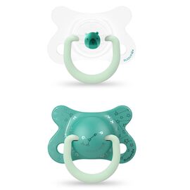 Пустышка Suavinex Зеленый медвежонок 0-6 мес 2 шт. ночная (306803)