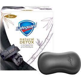 Твердое мыло Safeguard Natural Detox С экстрактом бамбукового угля 3 x 110 г (8001841825311)
