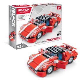 Конструктор iBlock Мульти models Машинка красно-белая (PL-920-32)