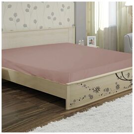 Простирадло Ярослав бязь 01 бежево-сливовий 180х215 (38754)