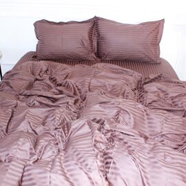 Пододеяльник MirSon Satin Stripe 30-0006 Dark Brown 143х210 см (2200005249581)