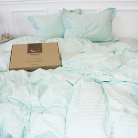 Пододеяльник MirSon Satin Stripe 30-0013 Azure 200х220 см (2200005252567)
