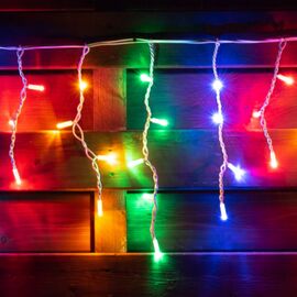 Гірлянда Novogod`ko вулична Бахрома, 80 LED, IP65, різнокольорова, білий провід, 5,5 м (801195)