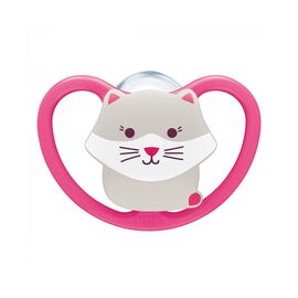 Пустышка Nuk Space силиконовая 6 мес – 1,5 лет Котик (3952335)