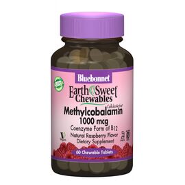 Витамин Bluebonnet Nutrition Метилкобаламин (В12) 1000мкг, Вкус Малины, Earth Sweet Chewa (BLB-00441)