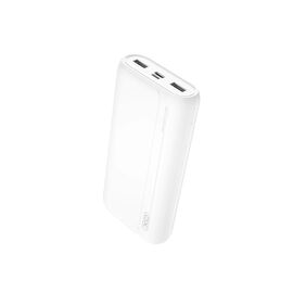 Батарея универсальная XO 20000mAh, Input:Micro-USB/Type-C(5V/2A), Output 2*USB-A(5V/2A), white (PR122_white)