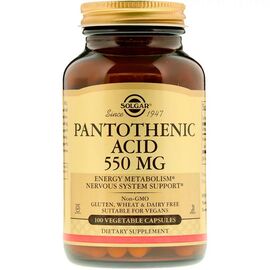 Витамин Solgar Пантотеновая Кислота (B5) Pantothenic Acid, 550 мг, 100 вег (SOL-02171)