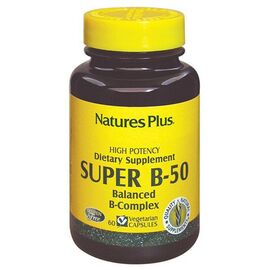 Витамин Natures Plus Супер В-Комплекс, В-50, Nature's Plus, 60 Вегетарианских Кап (NTP1310)