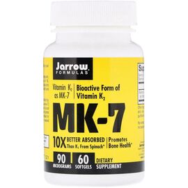 Витамин Jarrow Formulas Витамин К2 в Форме МК-7, Vitamin K2 as MK-7, 90 мкг, 60 кап (JRW-30001)