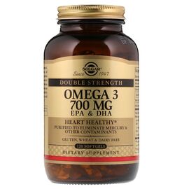 Жирные кислоты Solgar Омега-3, ЭПК и ДГК, Triple Strength, 700 мг, 120 желатиновы (SOL-02053)