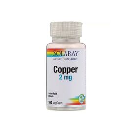Минералы Solaray Медь, Copper, 2 мг, 100 капсул (SOR-45931)