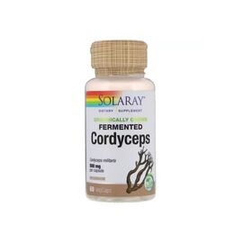 Травы Solaray Organically Grown Fermented Cordyceps, 500 mg, 60 VegCaps (SOR77193)