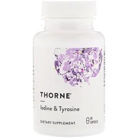 Аминокислота Thorne Research Питание Щитовидной Железы, Йод и Тирозин,  Iodine & Tyrosin (THR-21902)