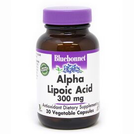Антиоксидант Bluebonnet Nutrition Альфа-Липоевая Кислота 300 мг, 30 растительных капсул (BLB0853)
