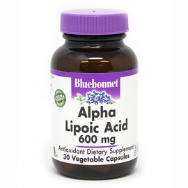 Антиоксидант Bluebonnet Nutrition Альфа-Липоевая Кислота 600 мг, 30 растительных капсул (BLB0855)