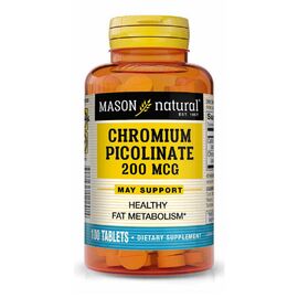 Мінерали Mason Natural Хром Пиколинат 200 мкг, Chromium Picolinate, 100 таблеток (MAV12241)