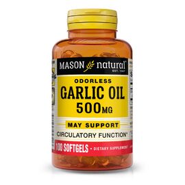 Травы Mason Natural Чесночное масло 500 мг, Garlic Oil, 100 гелевых капсул (MAV05321)