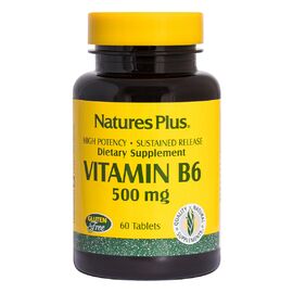 Витамин Natures Plus Витамин B-6, 500 мг, Nature's Plus, 90 таблеток (NTP1666)