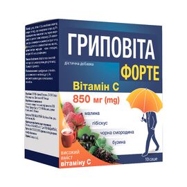Витаминно-минеральный комплекс КРИГЕР ПОЛЬСКА СП ООО Гриповита форте саше № 10 (Витамин С 850мг + Цинк)
