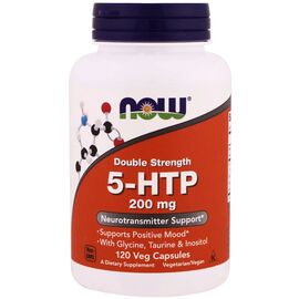 Аминокислота Now Foods 5-HTP (Гидрокситриптофан), Двойная Сила, 200 мг, 120 вегета (NOW-00111)