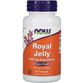 Витаминно-минеральный комплекс Now Foods Маточное Молочко 1000 мг, Royal Jelly, 60 гелевых капсул (NOW-02560)